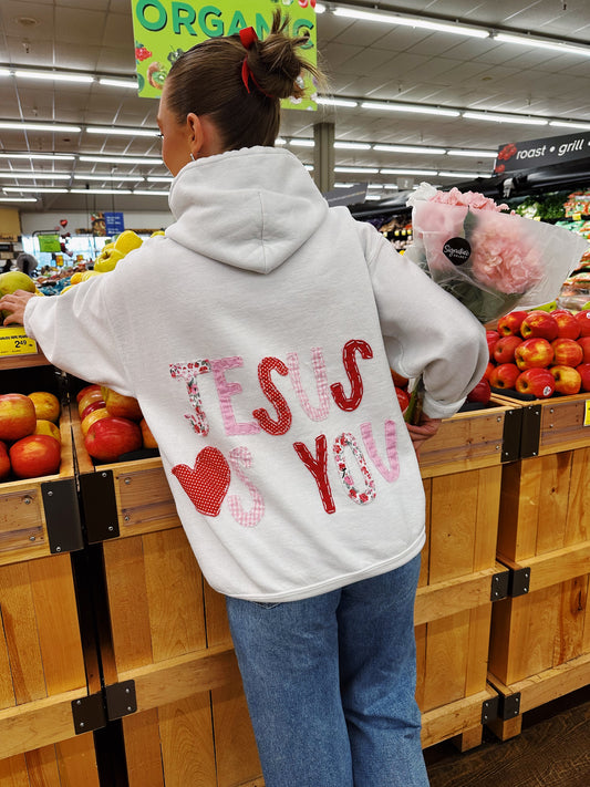 Jesus Loves You Red/Pink Hoodie